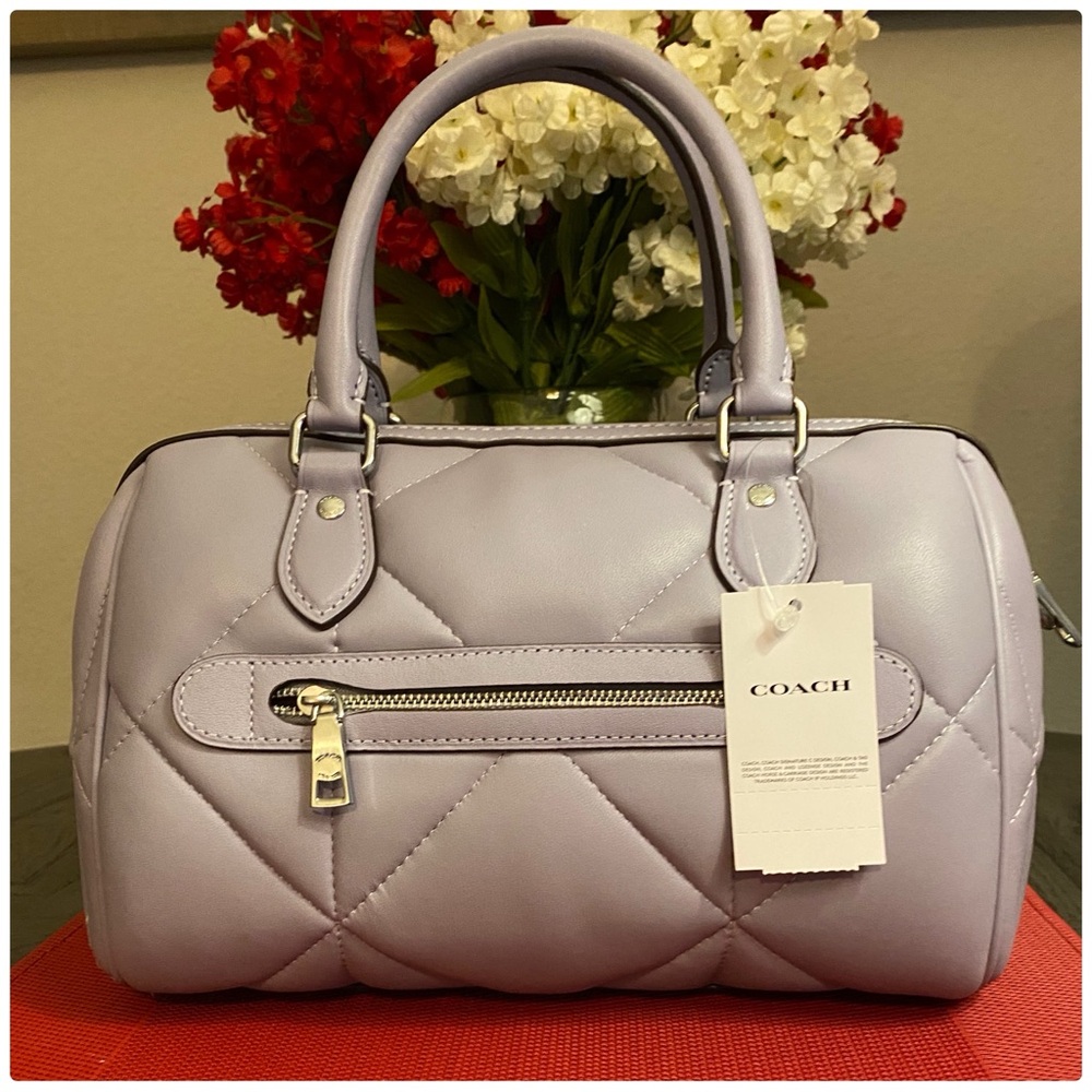 ❤️SOLD❤️NWT Coach Mist Rowan Satchel with Puffy Diamond Quilting - Picture 3 of 12